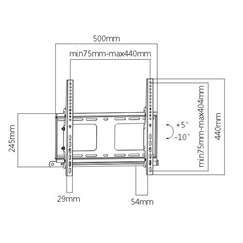 BRATECK 32-55" Anti-theft Tilting Curved & Flat Panel TV Wall Mount