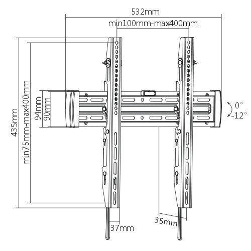 BRATECK Economy 32-55" Tilt Wall Mount