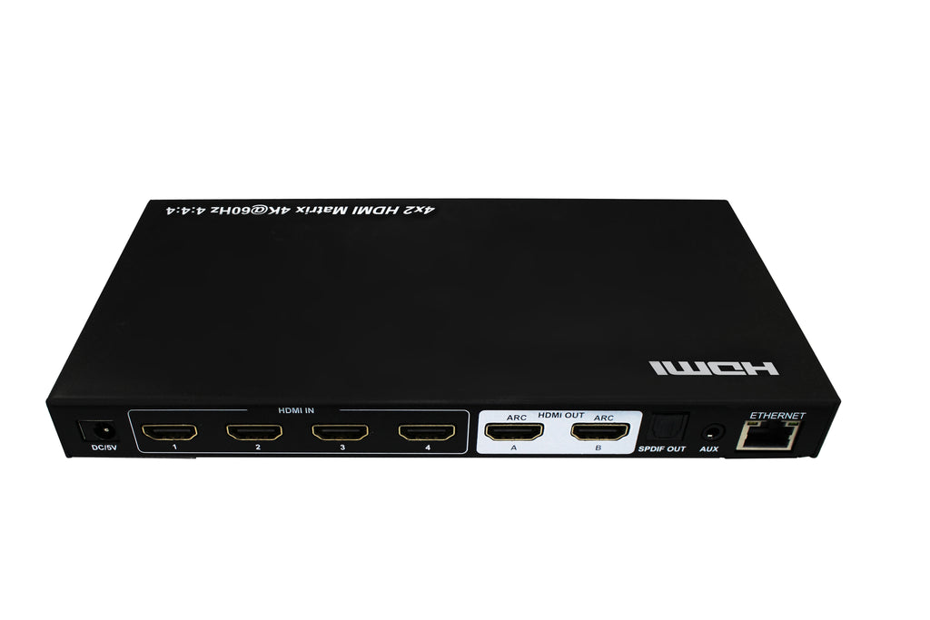 4x2 HDMI Matrix - Support 4K@60HZ 4:4:4, IR, WebGui control