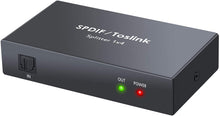 Load image into Gallery viewer, Toslink Digital Optical Audio 1x4 Splitter