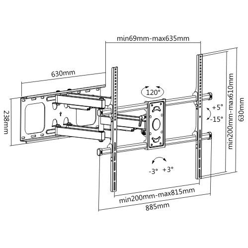 BRATECK 50-90" Super Solid Large Full-motion TV Wall Mount
