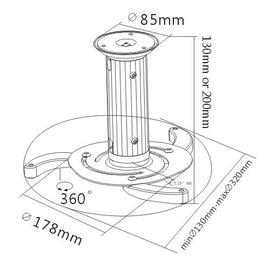 BRATECK Projector Ceiling Mount