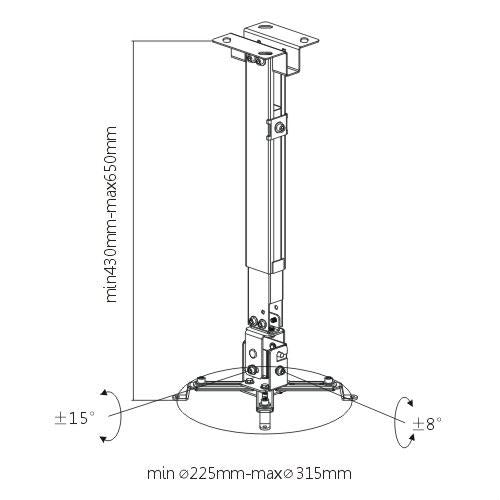 BRATECK Universal Wall & Ceiling Projector Bracket