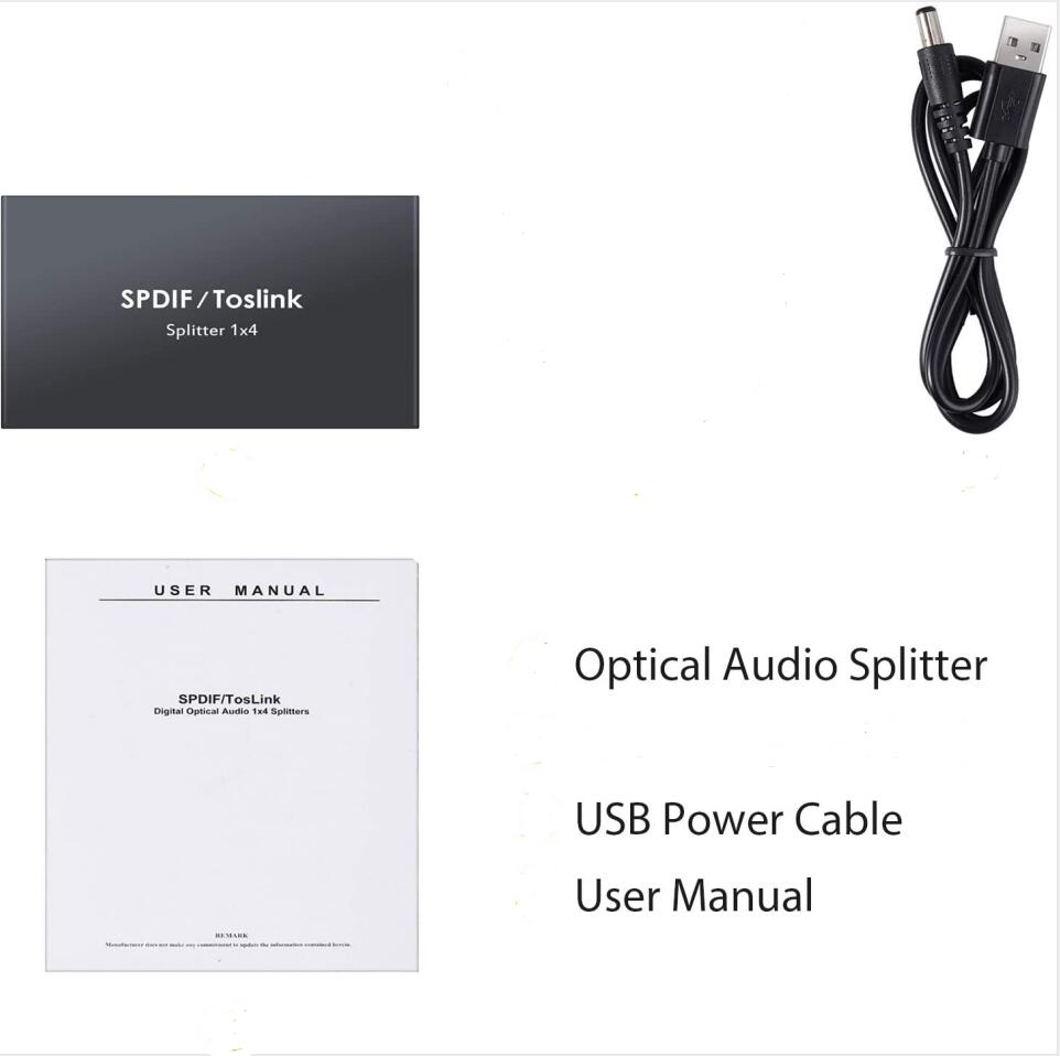 Toslink Digital Optical Audio 1x4 Splitter
